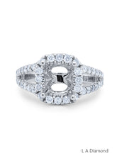 14K White Gold Round Cut Semi-Mount Engagement Ring (1.01 ct)